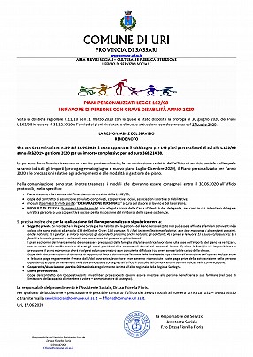 17.06.2020 AVVISO PIANI PERSONALIZZATI LEGGE 162.98 IN FAVORE DI PERSONE CON GRAVE DISABILITÀ ANNO 2020_pages-to-jpg-0001