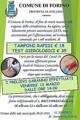 Locandina Tamponi Rapidi